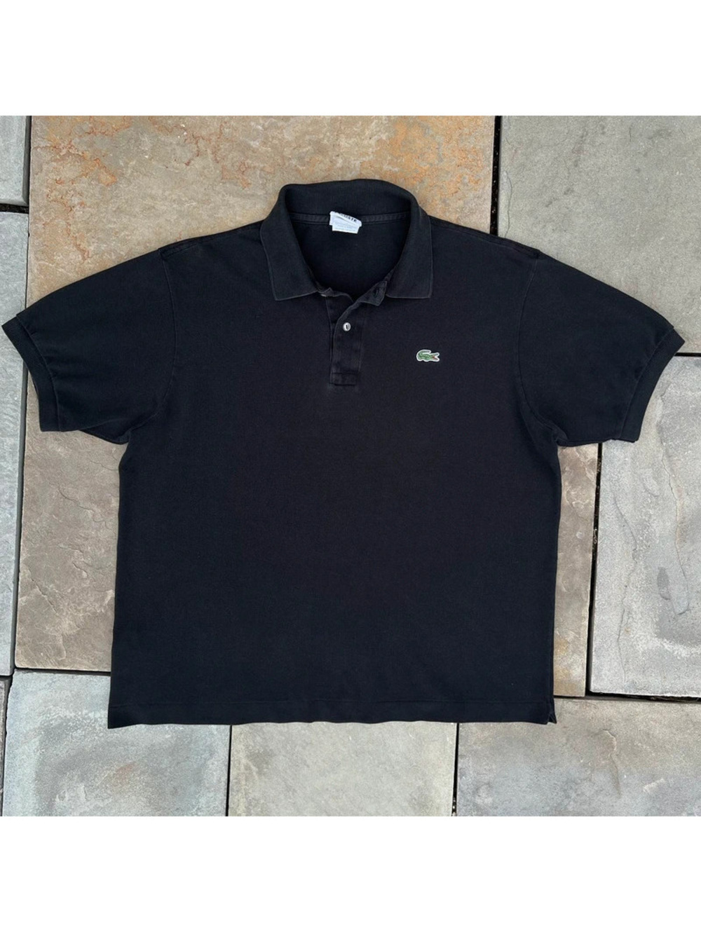 Y2K Black Lacoste Pique Polo Shirt